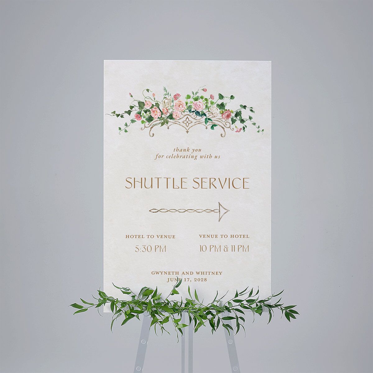 Fairytale Garden Standard Direction Sign Large Sage Standard Indoor Foam Core L Direction