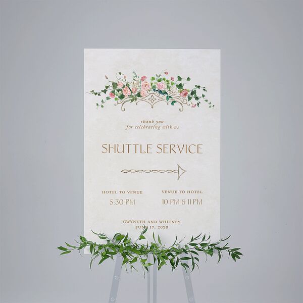 Fairytale Garden Standard Direction Sign Large Sage Standard Indoor Foam Core L Direction