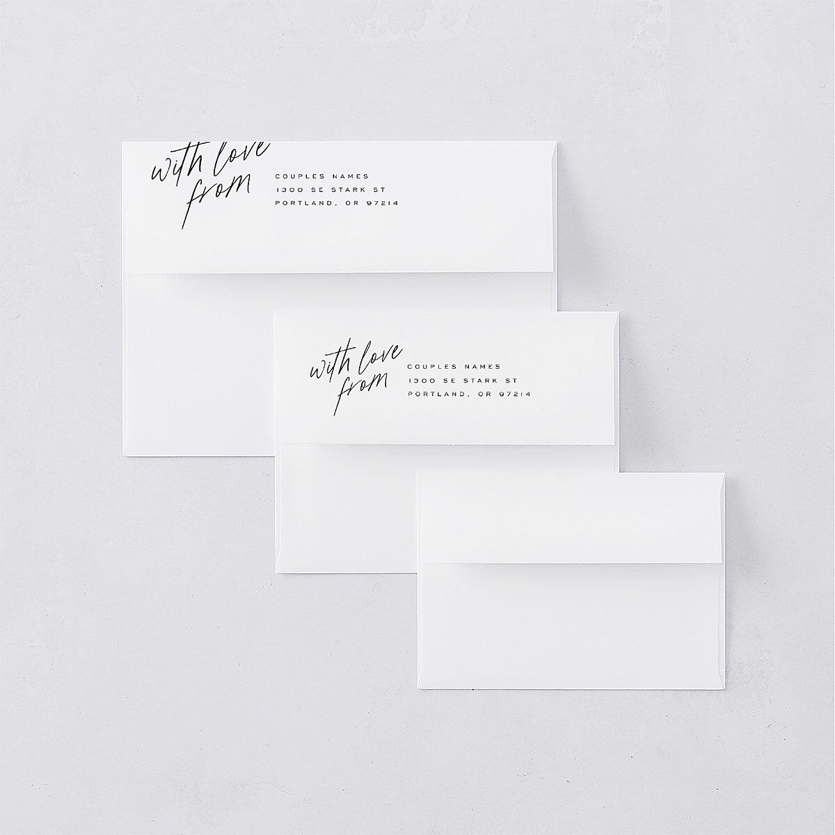 You Are Mine Rehearsal Dinner Invitation Envelopes White Standard Pure White Both Recipient and Return Addresses Signature