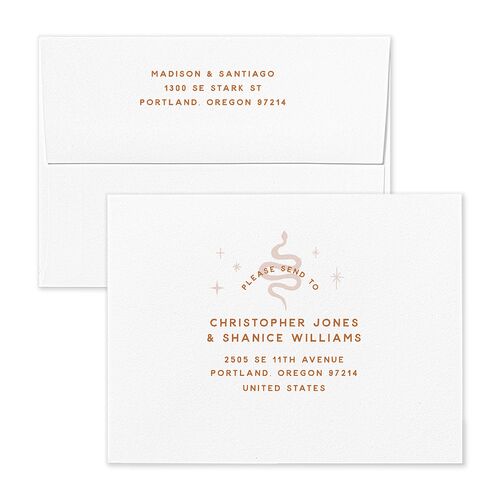Hitched in Texas Thank You Card Envelopes Rose Terracotta Recipient Address Signature Standard