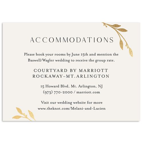 Gilded Sprigs Foil Wedding Enclosure Cards Gold Charcoal Signature Standard