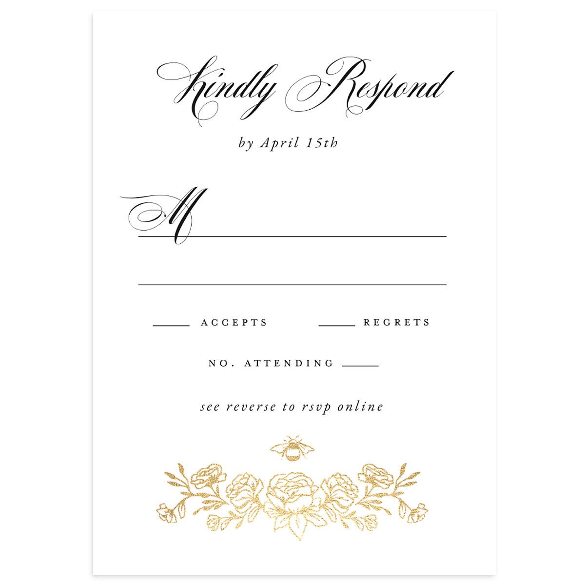 Rose Garden Crest Wedding Response Cards by Bridgerton