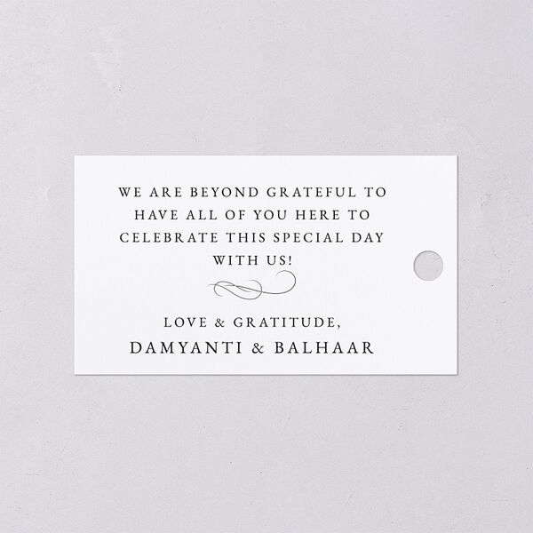 Vintage Flourish Favor Gift Tags Pure White Signature