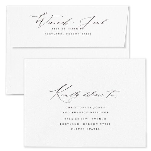 Western Valley Save The Date Card Envelopes White Tan Both Recipient and Return Addresses Signature Standard