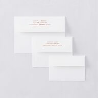 Wedding Of The Century Rehearsal Dinner Invitation Envelopes White Standard Burnt Orange Both Recipient and Return Addresses Signature