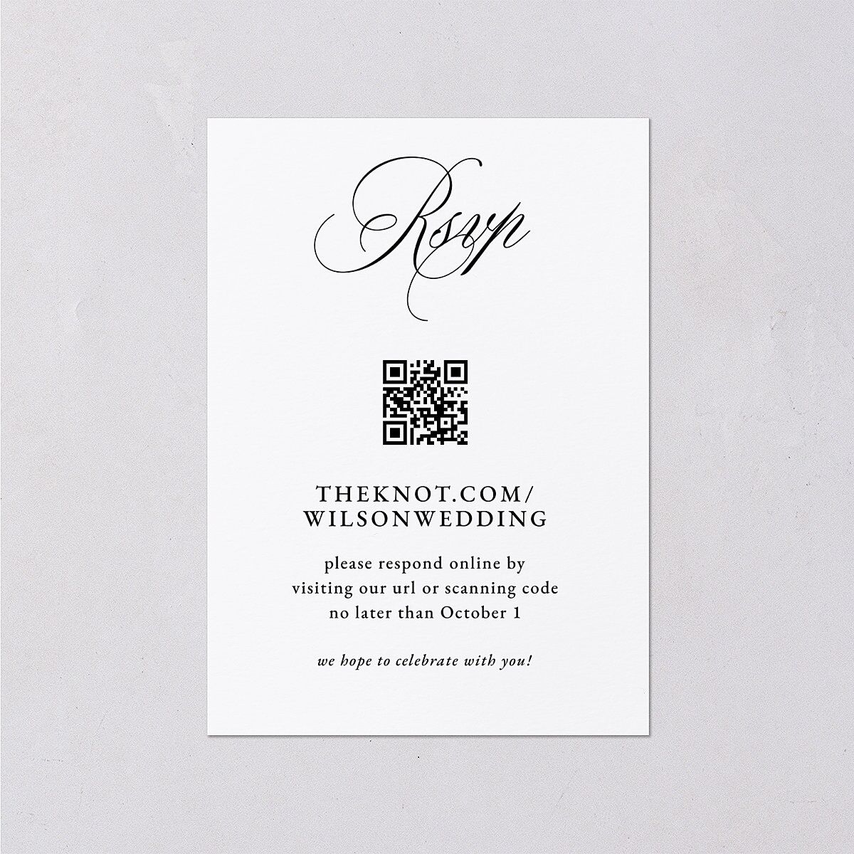 Elegant Reception Only Wedding Response Cards Pure White Signature Standard