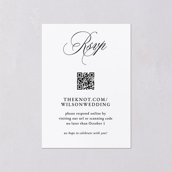 Elegant Reception Only Wedding Response Cards Pure White Signature Standard