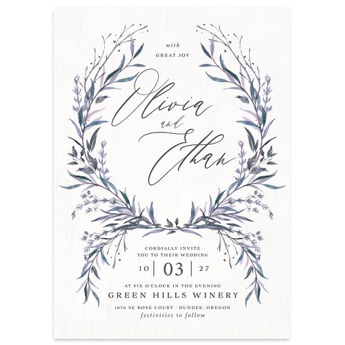 Natural Laurel Wedding Invitations Lilac Signature Blank No Standard