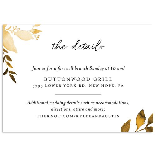 Leafy Frame Wedding Enclosure Cards Umber Signature Standard