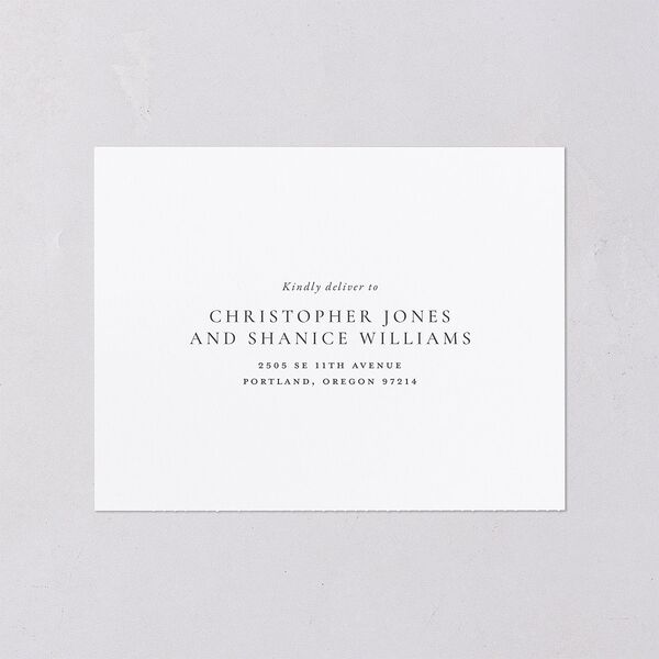 Elegant Photo Monogram All-in-One Wedding Invitations Pure White Signature Light Both Recipient and Return Addresses No