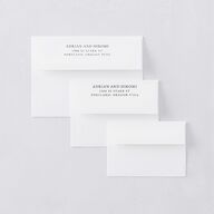 Layered Watercolor Wedding Invitation Envelopes White Navy Both Recipient and Return Addresses Standard Signature
