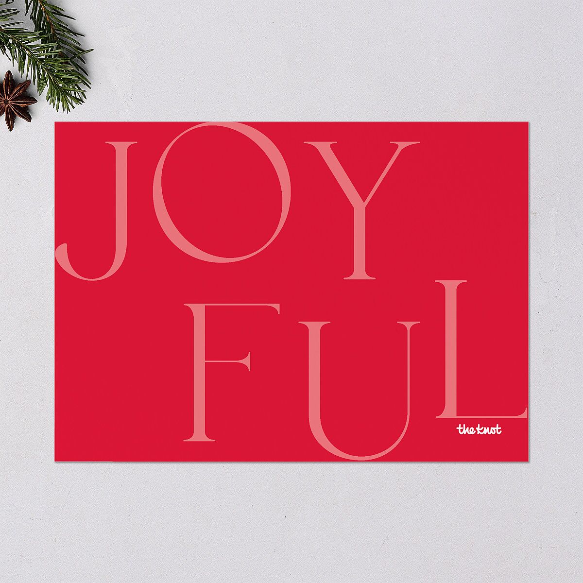 Simple Joys Holiday Cards True Red Signature Blank Landscape Standard