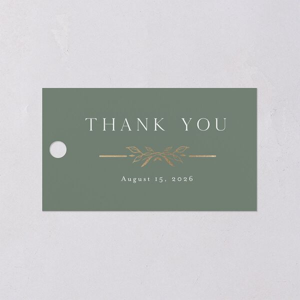 Monogram Leaves Favor Gift Tags Gold Eucalyptus Signature
