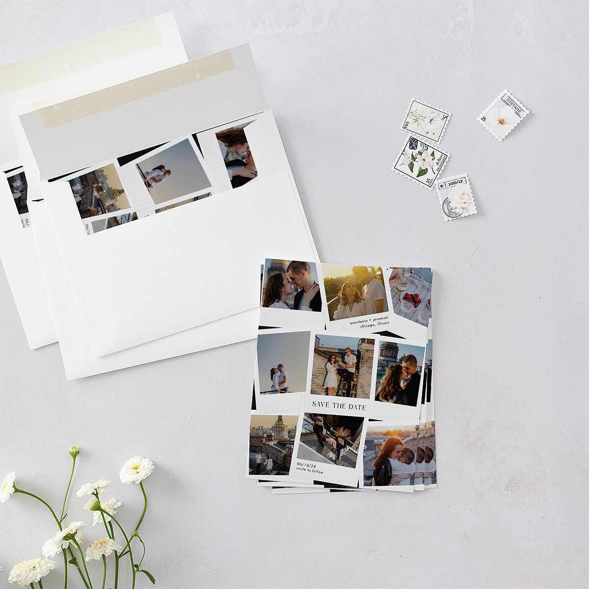 Photo Splash Save the Date Petite Cards Midnight Signature smooth Blank No Standard