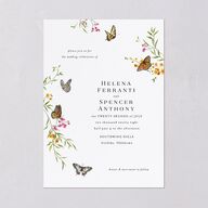Rustic Butterflies Wedding Invitations Pure White Signature Blank No Standard