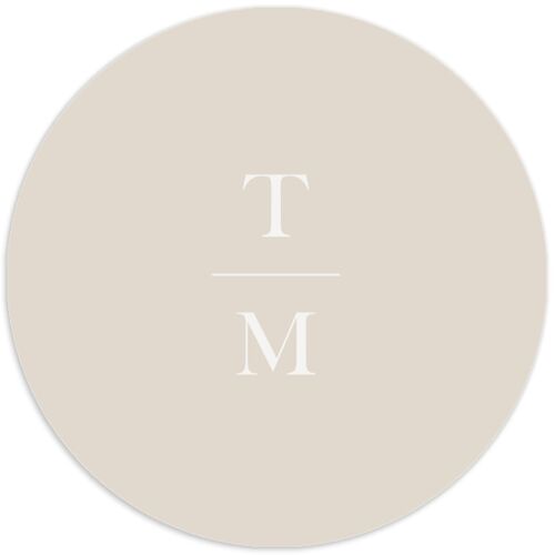 Monogram Garland Wedding Stickers Pure White Circle