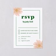 Retro Bloom Wedding Response Cards Scottish Green Signature Standard