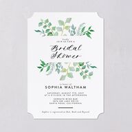Leafy Ampersand Bridal Shower Invitations Eucalyptus Signature Blank