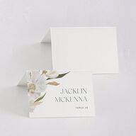 Elegant Orchid Foil Place Cards Gold Pure White Signature
