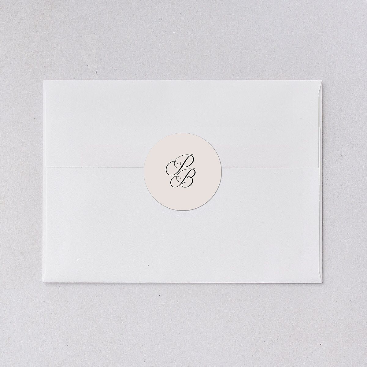 Vintage Script Wedding Stickers Pure White Circle