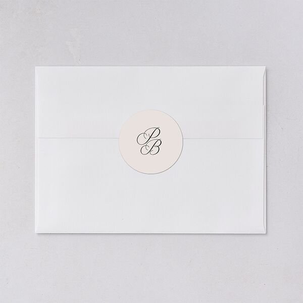 Vintage Script Wedding Stickers Pure White Circle