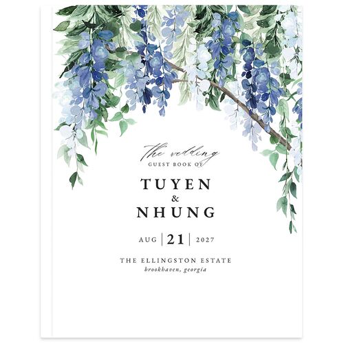 Sparkling Wisteria Guest Books Navy