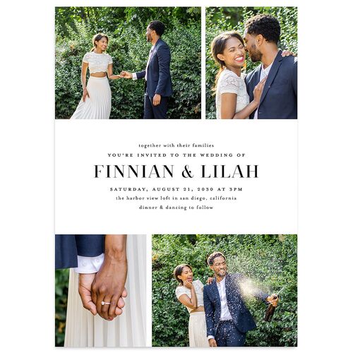 Portrait Gallery Wedding Invitations Pure White Signature Blank No Standard