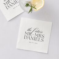 Classic Capture Engagement Party Cocktail Napkins Midnight Napkin Uncoined