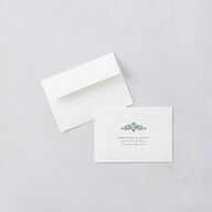Glamorous Crown Monogram Crest Wedding Response Cards by Bridgerton Gold Deep Lake Signature Standard