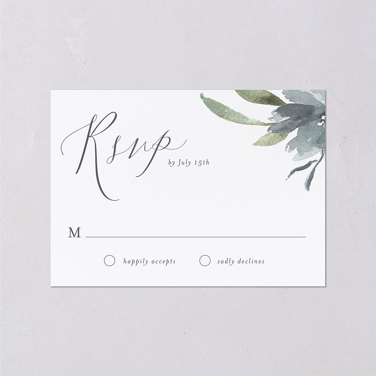 Muted Floral Wedding Response Cards — view 1