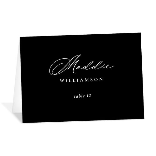 Black Tie Initial Place Cards Licorice Signature