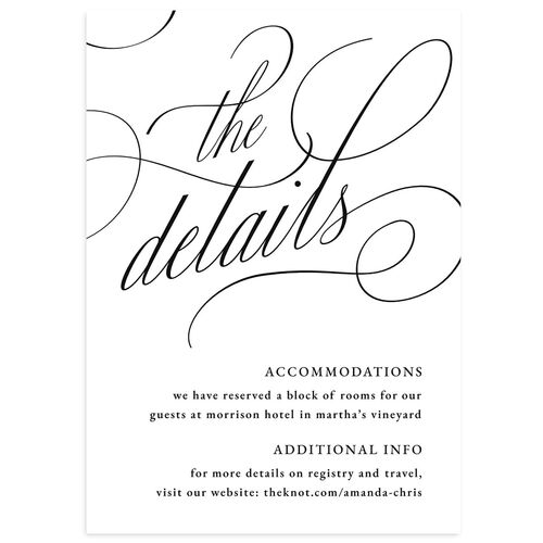 Photo Flourish Wedding Event Detail Cards Midnight Signature Standard