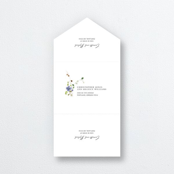 Delicate Wildflower All-in-One Wedding Invitations Pure White Signature Light Both Recipient and Return Addresses No