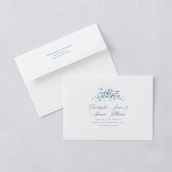 Elegant Rose Crest Engagement Party Invitations Sapphire Signature Blank Standard