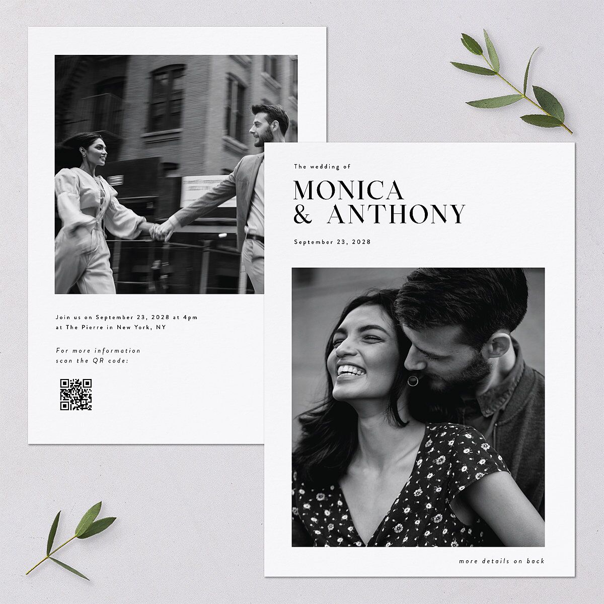 Simple Editorial Photo Wedding Invitations — view 1