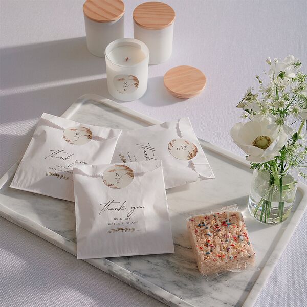 Soft Pampas Botanical Wedding Stickers Sepia Circle