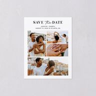 Gilded Photo Grid Save the Date Petite Cards Pure White No Signature smooth Blank