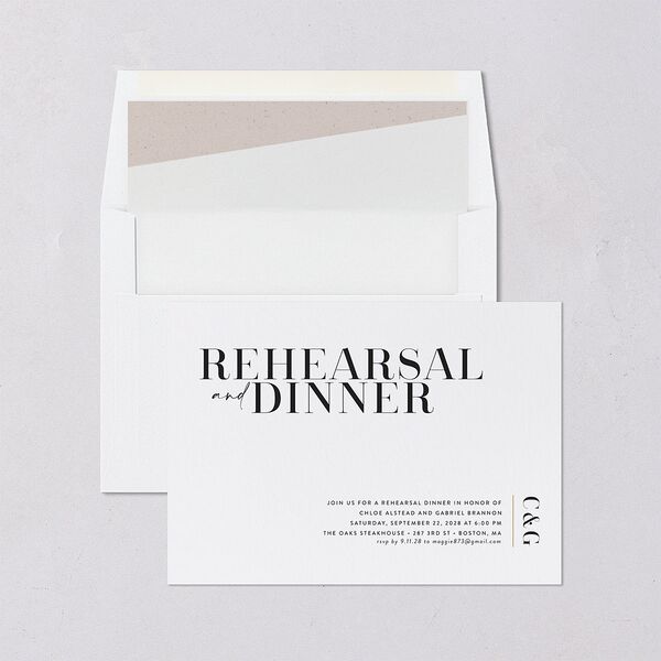 Minimal Chic Rehearsal Invitations Pure White Signature Blank