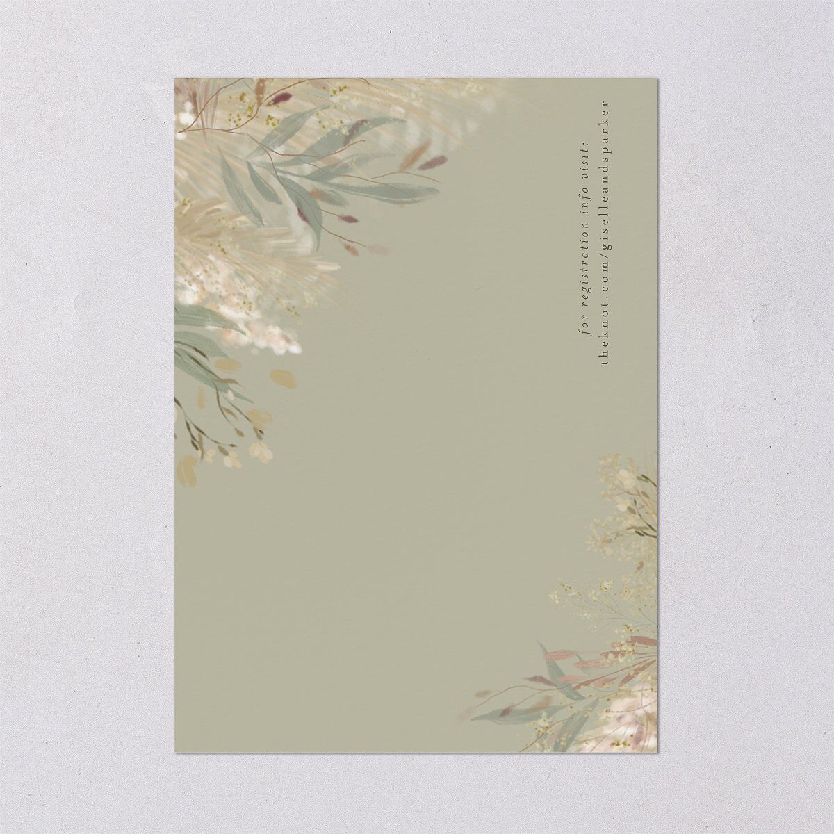 Ethereal Pampas Bridal Shower Invitations Thyme Signature Blank