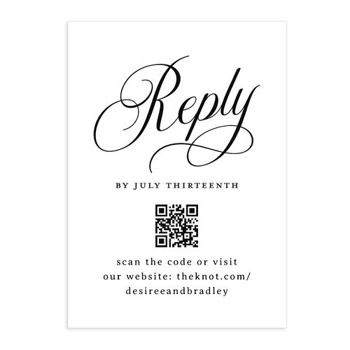 Elegant Hollywood Calligraphy QR Code RSVP Cards Licorice Signature Standard