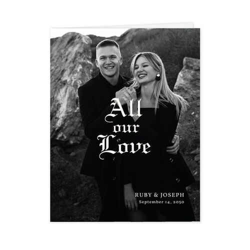 Minimalist Gothic Typography Photo Thank You Cards Midnight
