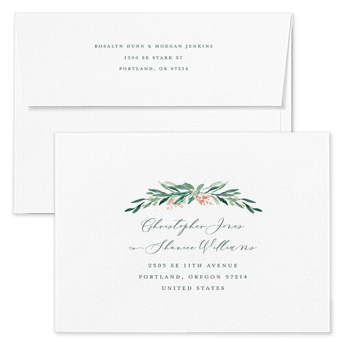 Gilded Botanical Save The Date Card Envelopes Rose Eucalyptus Recipient Address Signature Standard
