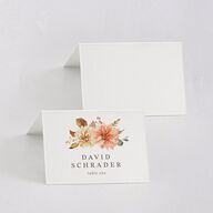 Elegant Botanical Autumn Floral Place Cards Soft Peach Signature