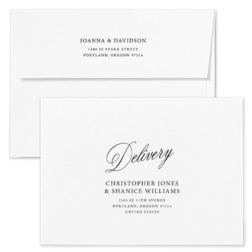 We're Getting Married Save The Date Card Envelopes Pure White White Both Recipient and Return Addresses Signature Standard
