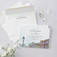 New Orleans Rehearsal Dinner Invitations Dark Night Signature Blank