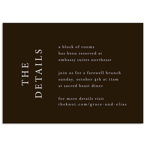 Autumn Romance Wedding Enclosure Cards Chocolate Signature