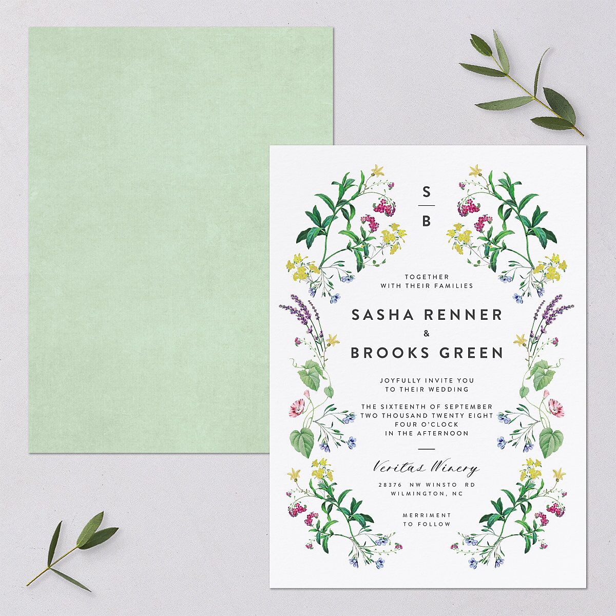 Enchanted Wildflower Wedding Invitations Sheer Lilac Signature Blank No Standard