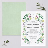 Enchanted Wildflower Wedding Invitations Sheer Lilac Signature Blank No Standard