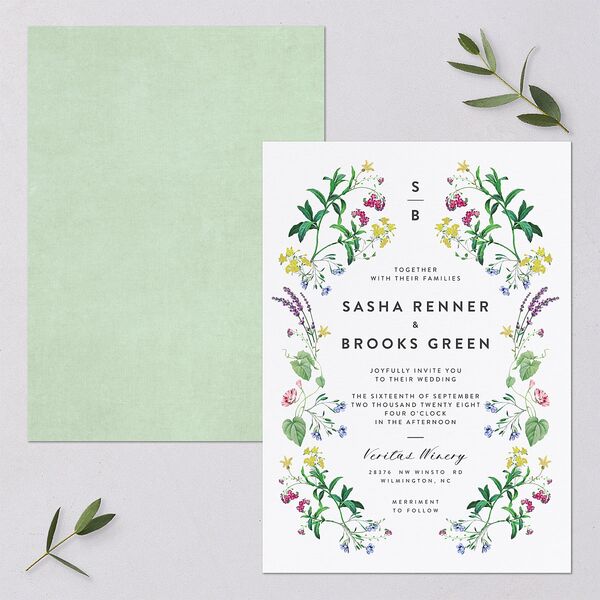 Enchanted Wildflower Wedding Invitations Sheer Lilac Signature Blank No Standard