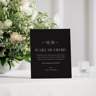 Monogram Portrait Favor Bended Tabletop Sign X-small Midnight Standard Plastic XS Tabletop Favor
